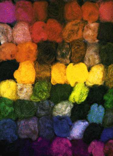 synthetically dyed wool
